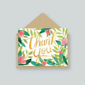 Dank u Floral Card | Originele | aquarel