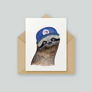Toronto Blue Jays Sloth Card / Obra de arte original / Acuarela
