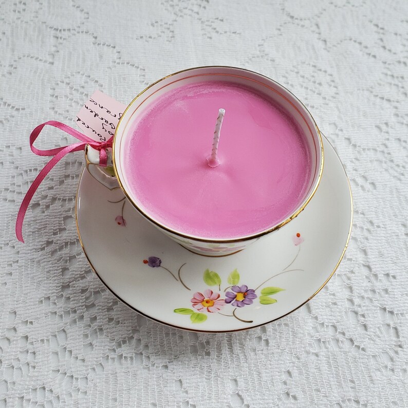 Teacup Scented Soy Candle in Vintage English Bone China Etsy