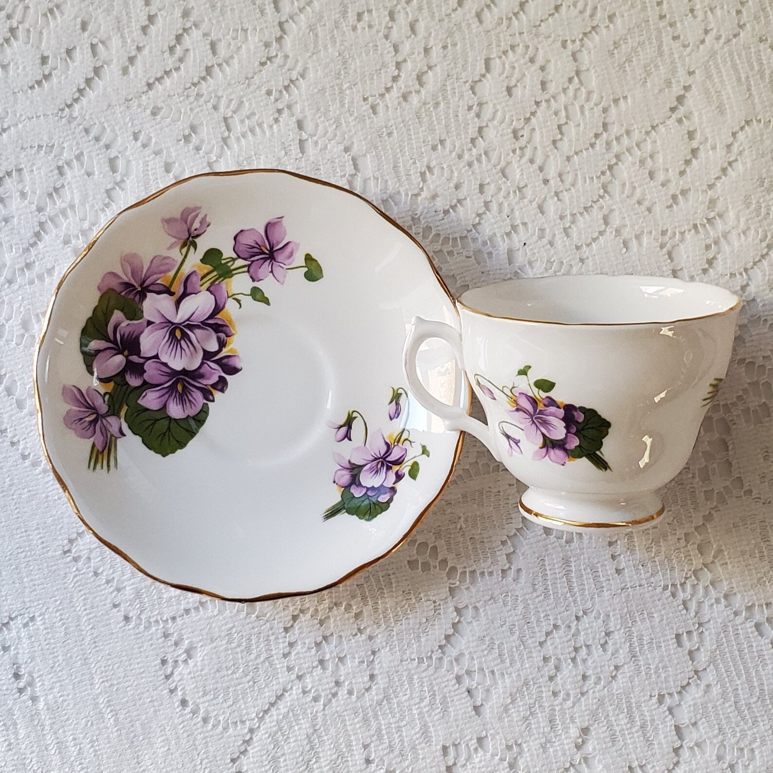 Vintage Royal Vale English Bone China Teacup and Saucer | Etsy