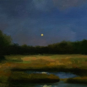 Marsh Landscape Original Oil Painting Landscape by Artist Richard Ehler Vermont landscape Landscape painting