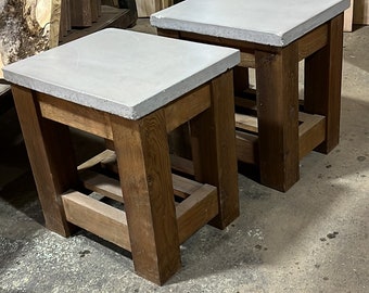 Concrete and Cedar indoor/outdoor table set