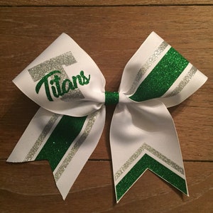 Cheer Bow Template - Stripes & Titans Icon for Vinyl Heat Transfer 3&quot; Layout plus 5/8&quot; Tails - FREE Printable PDF DIY Cheer Bow Guide