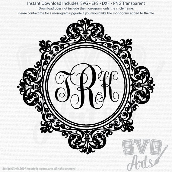 Antique Circle Border - SVG - EPS - DXF & Png Graphic Clipart - Beautiful Antique Frame