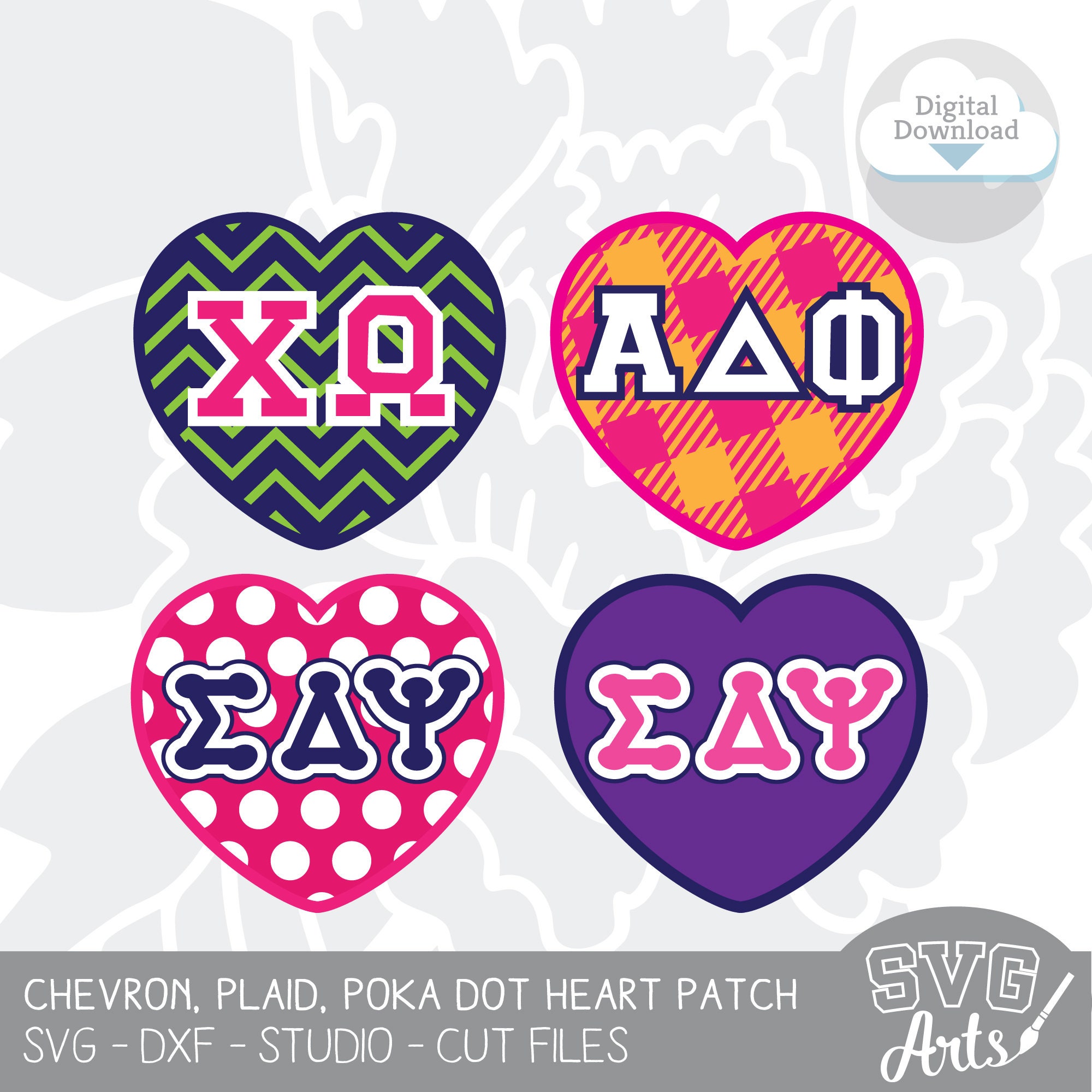 Download Heart SVG, Plaid Heart, Chevron Heart, Poka Dot Heart ...