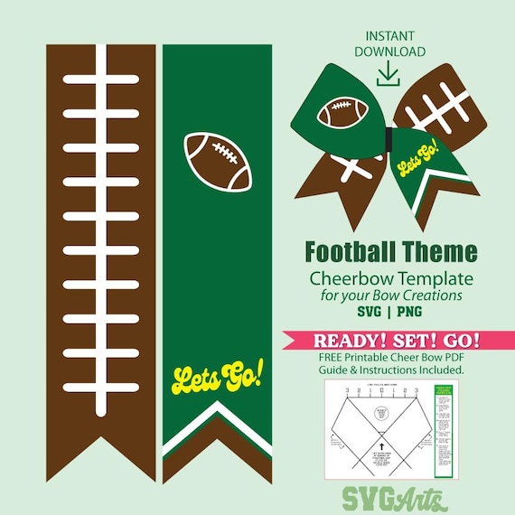 Football Cheer Bow Template: Stripes, Arrows, SVG (PDF Guide)