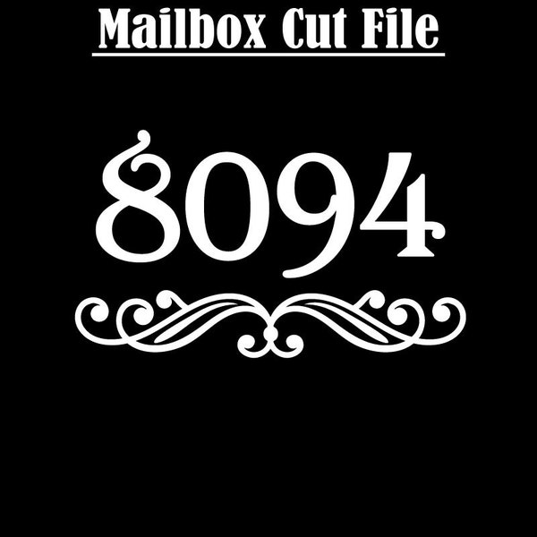 Mailbox Numbers - Flourish and Number Cut Files for Standard Mailboxes