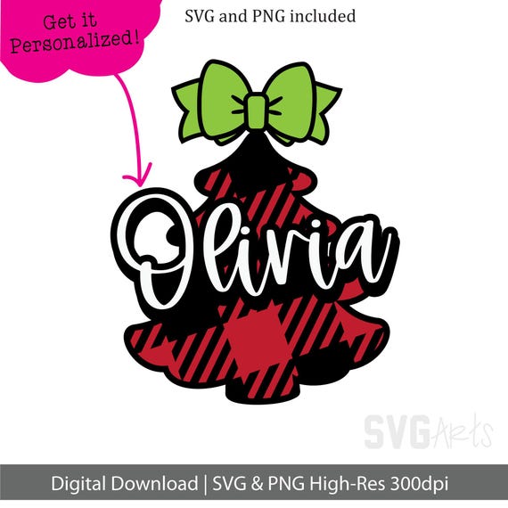 Personalized Christmas Tree SVG, Cute Christmas Tree, Cute Christmas Clip Art, SVG for Cricut