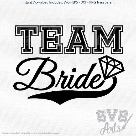 Team Bride Sports Diamond Design - SVG - EPS - DXF & Png Files for print and cutting