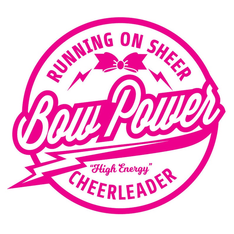 Cheerleader SVG Cut File Running on Sheer Bow Power Cheer - Etsy