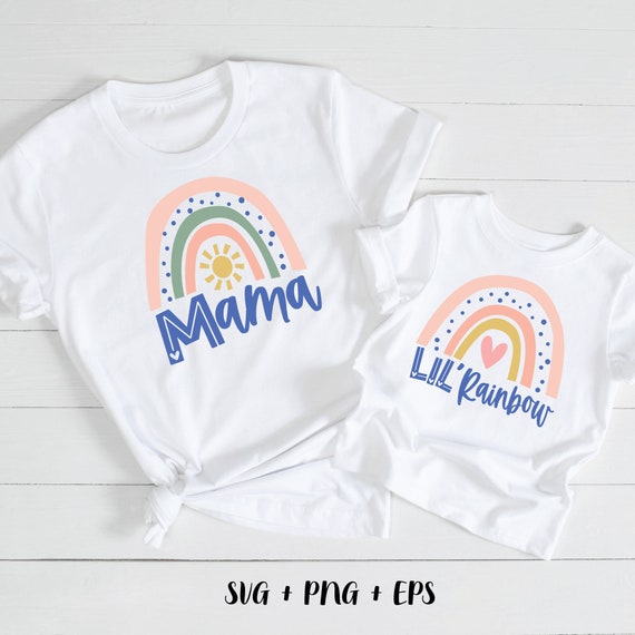 Rainbow svg, Mama's Girl, lil' rainbow, mini, Mama clipart, SVG files for Cricut, Cut File, baby shower gift, sticker PNGs