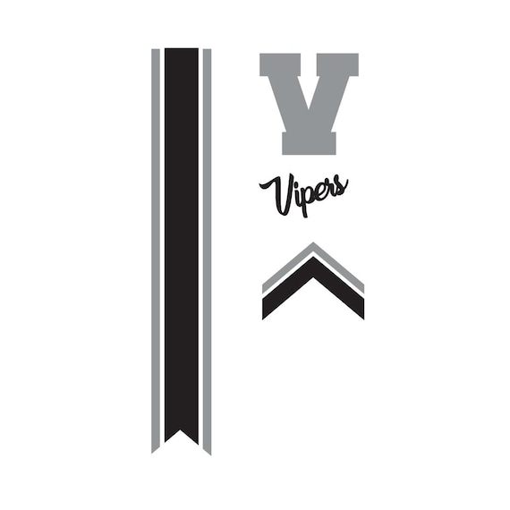 Vipers Cheer Bow Template: Stripes & Arrow Tails SVG (Digital Download)
