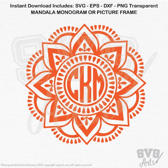 Mandala SVG - Monogram Frame - Monogram Mandala Border