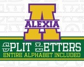 Varsity Split Letters SVG: Collegiate Font (Digital Download)