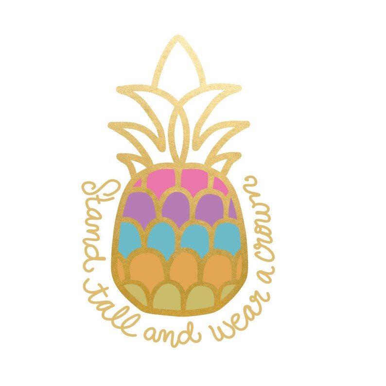 Pineapple SVG EPS DXF & pdf stand tall and wear a crown | Etsy