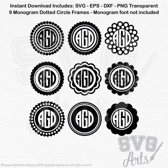 circle frame monogram svg bundle, monogram SVG bundle, flower svg monogram frame, Scalloped Circle svg for monograms