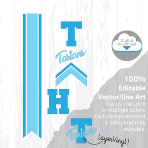 Cheer Bow Template - TARTANS - Stripes & Arrow Tails svg for Vinyl Heat Transfer 3&quot; Layout, 5/8&quot; Tails FREE Printable PDF how to make a bow