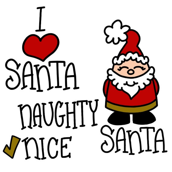 Santa SVG Bundle, Christmas SVG, Christmas Bundle Pack,  Santa cartoon, Santa handlettering, design, Santa, I heart santa