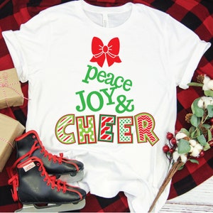 SVG de Navidad, alegría de paz CHEER, Navidad Clip Art Svg, SVG para Cricut, Cheerleading