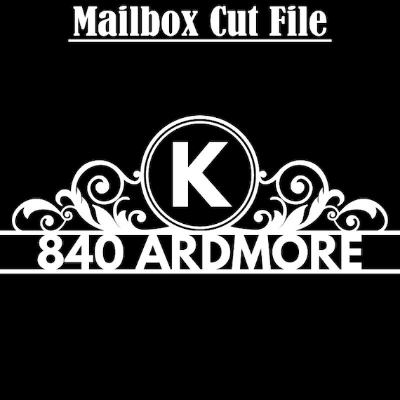 Mailbox Monogram and Number Cut Files - Flourish sized for Standard Mailboxes