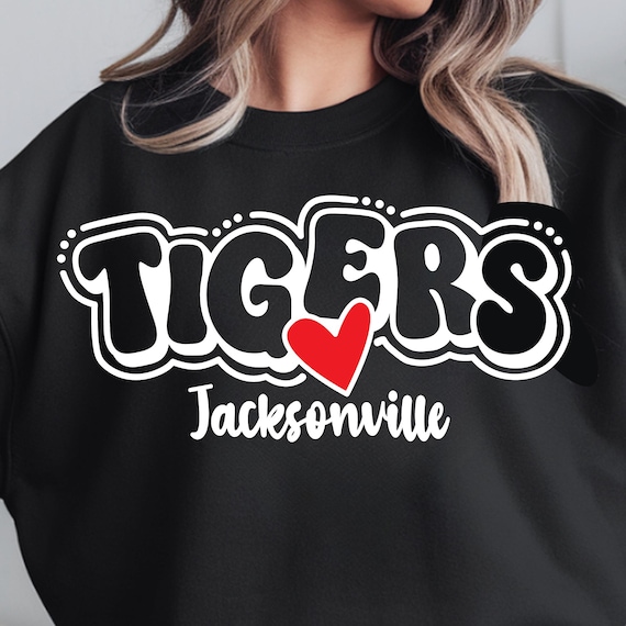 Tigers SVG, Tiger Mascot, Tigers Fan, Dot Lettering, Custom Town Name Option