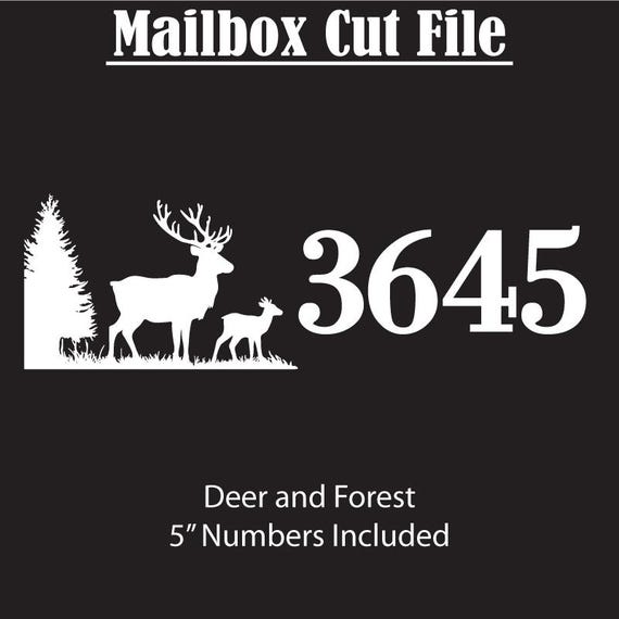Mailbox SVG, Deer and Forest, House Numbers Cut Files (Downloadable) - For Standard Mailbox
