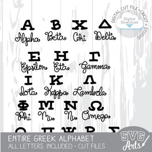 GRIECHISCHE ALPHABET SVG - Sorority Buchstaben - Sorority Alphabet - griechische Alphabet - Svg Bundle - griechische Schrift - geschnittenE Datei - digitaler Download