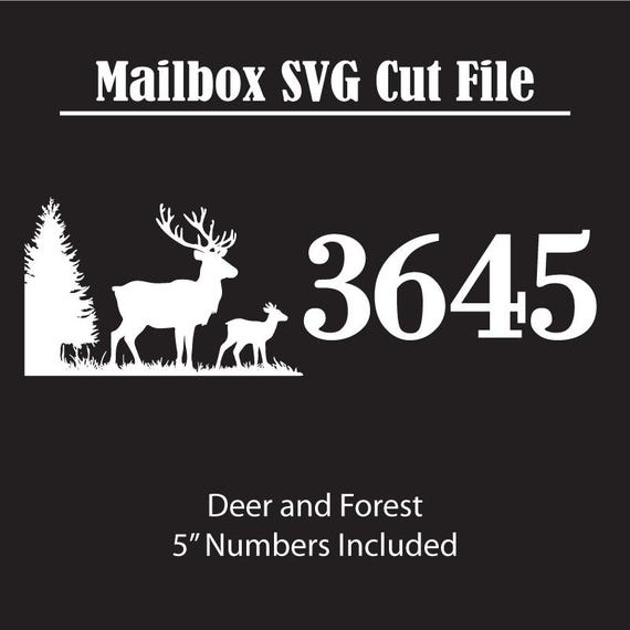 Mailbox SVG, Deer and Forest, House Numbers Cut Files (Downloadable) - For Standard Mailbox