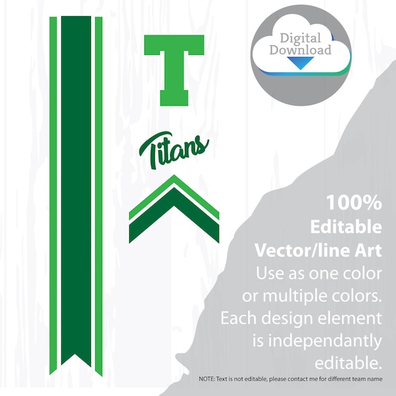 Cheer Bow Template: Titans Stripes & Arrow Tails SVG (PDF)