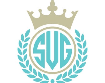 Crown Monogram SVG: Princess Queen Frame (Digital Download)