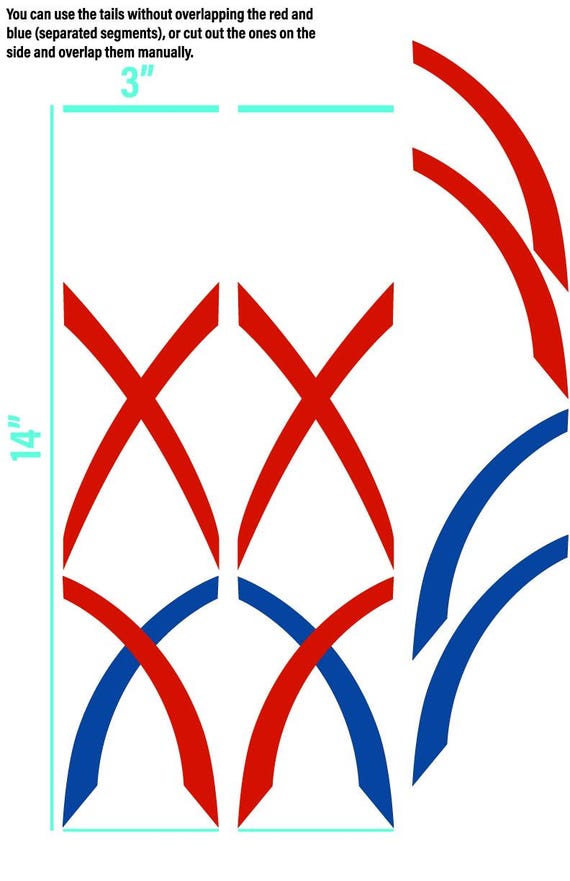 Cheer Bow Template - X Pattern SVG Template for Vinyl Heat Transfer 3" Layout, 5/8" Tails - FREE Printable PDF how to make a bow