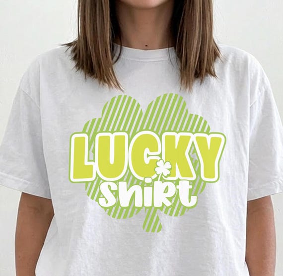 St Patricks Day SVG: Lucky Shirt, Clover SVG, St Paddys Day shirt design (Digital Art)