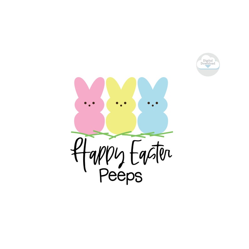 Happy Easter Peeps svg easter svg bunny svg handlettering ...