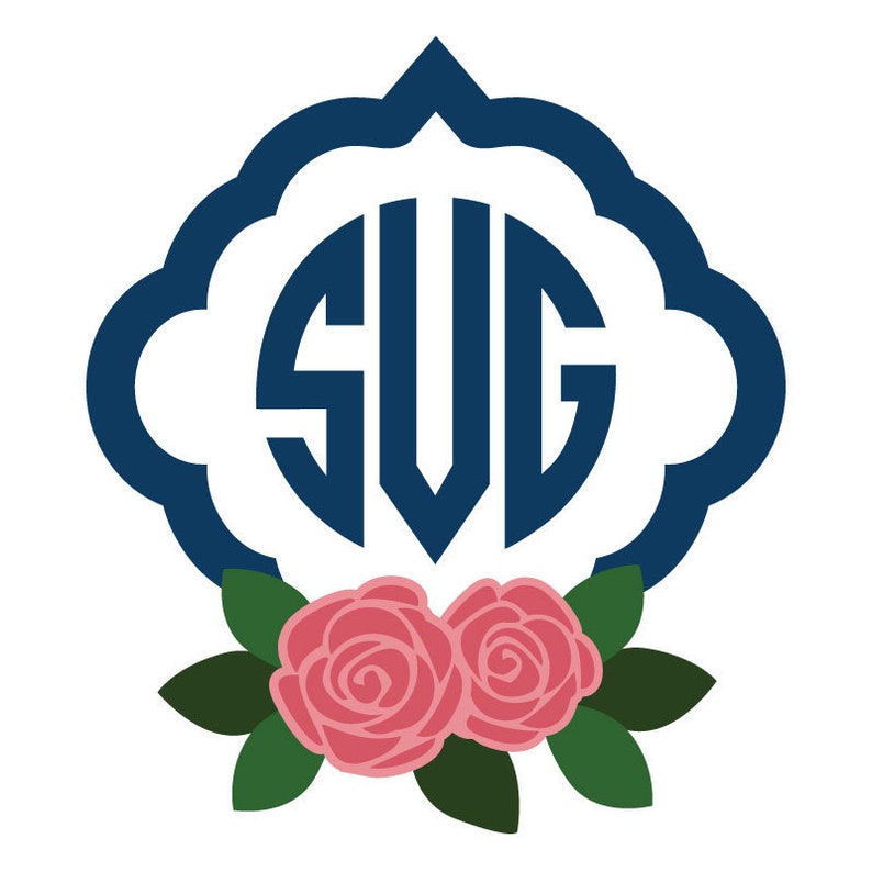 Download Rose SVG roses svg rose DXF Monogram Roses Frame svg | Etsy
