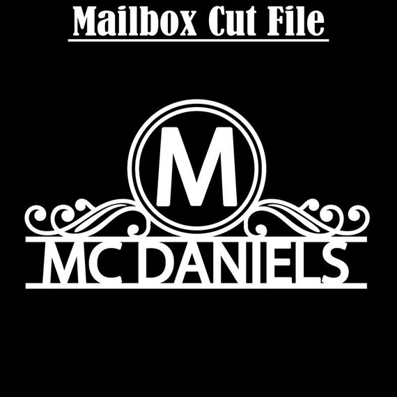 Mailbox Monogram and Number Cut Files - Flourish Monogram For Standard Mailbox