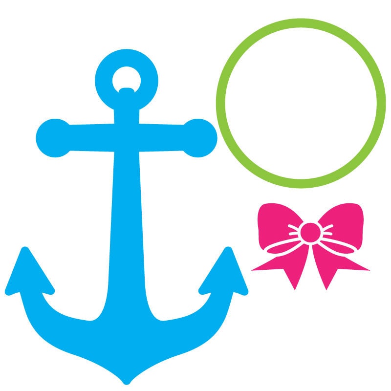 Download Anchor Bow SVG, anchor svg, preppy monogram svg, bow svg ...
