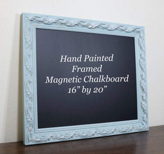 Framed Chalkboard Magnetic Bulletin Board 24 X 20 Decorative Etsy