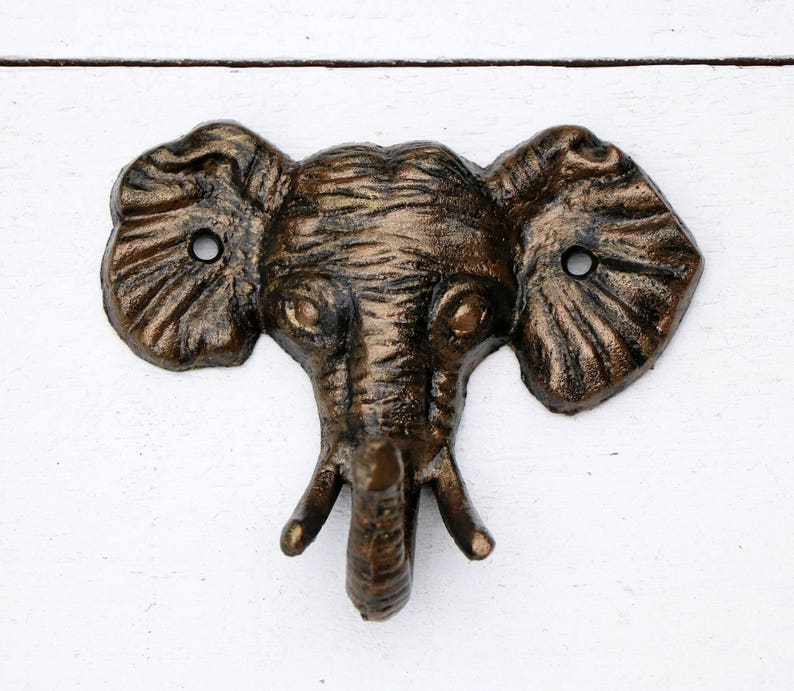 Elephant Hook Animal Wall Hooks Nursery Decor Childens Room Hand Painted