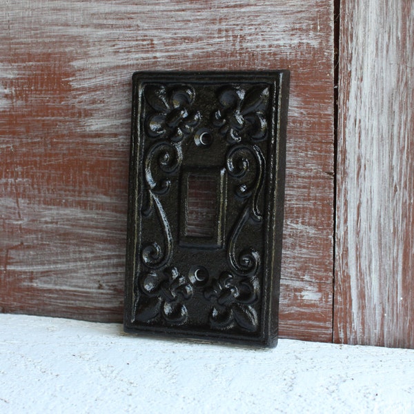 Light Switch Cover, Black Switchplate, Light Switch Plate, Cast Iron Metal Decorative Switch plate cover