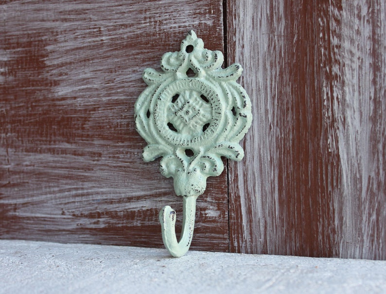 Ornate Decorative Hook Wall Hook Sea Glass Green Small Wall Etsy