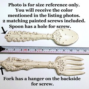Fork and Spoon Kitchen Wall Decor Classic Red Hand Painted Utensils Cast Iron Rustic Farmhouse Dining Room Wall Art image 8
