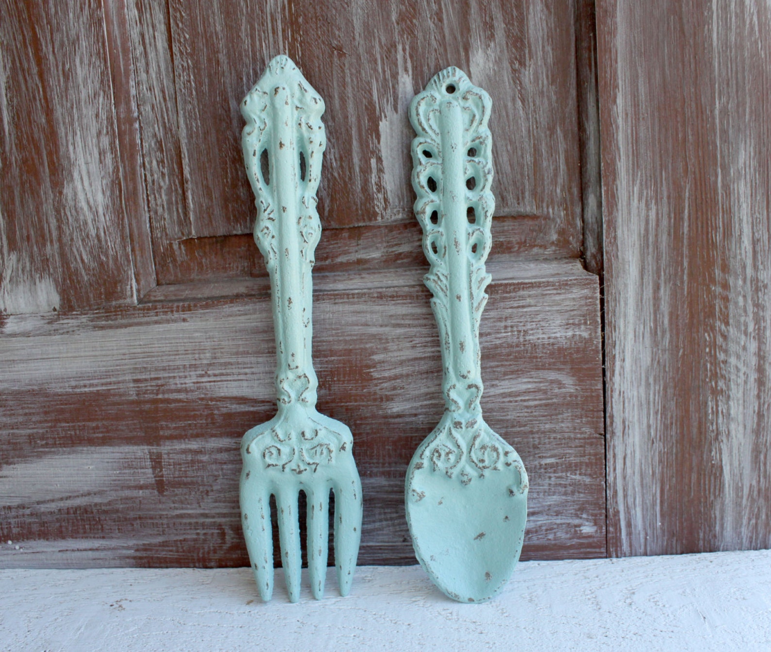 Large Fork and Spoon Kitchen Wall Decor Oversized Utensils Etsy