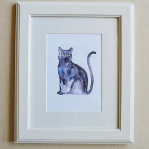 Black Cat Watercolor Art Print