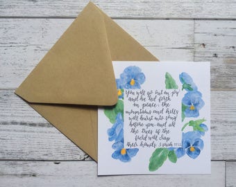 Watercolor Scripture Cards - Joy Scripture Card Set - Folded Scripture Greeting Card Set - Hand Painted Joy Scripture Cards