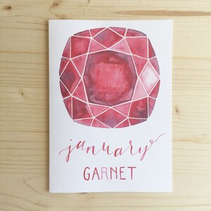 January Garnet Card, Birthstone Card, Garnet Card image 2