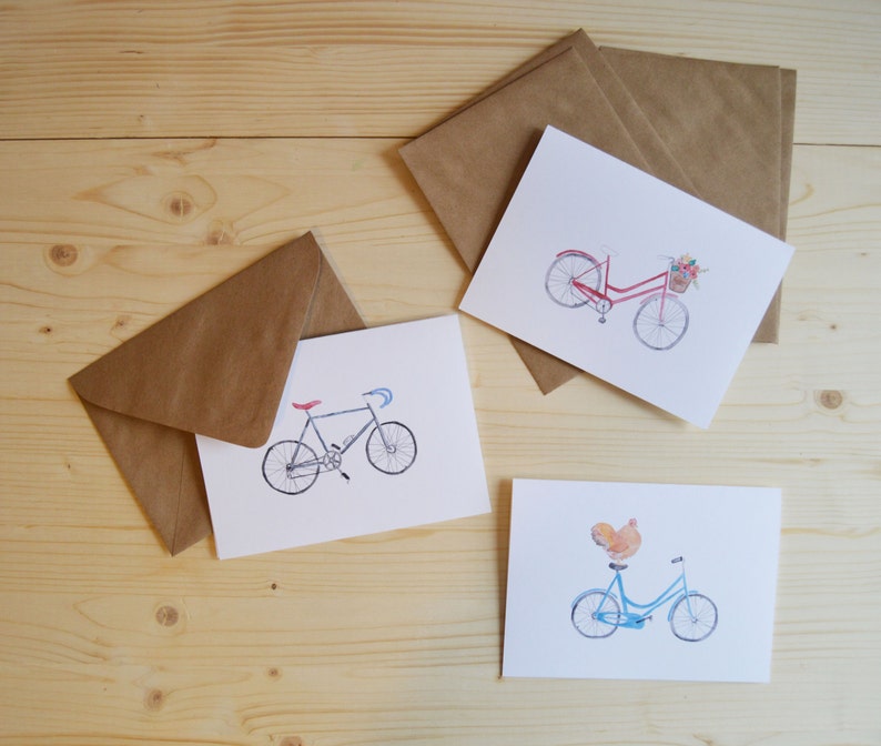 Trio de vélo plié ensemble de cartes de voeux image 1