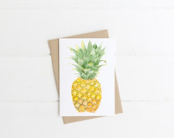 Pineapple Greeting Card - Watercolor Greeting Card - Pineapple Card - Watercolor Pineapple Card