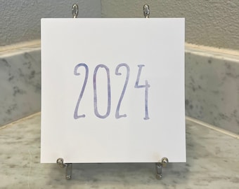 2024 Watercolor Desk Calendar - Mini Desk Calendar - Monthly Calendar