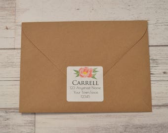 Personalized Return Address Labels- Floral Return Address Labels - Watercolor Floral Return Address Labels - Custom Return Address Labels