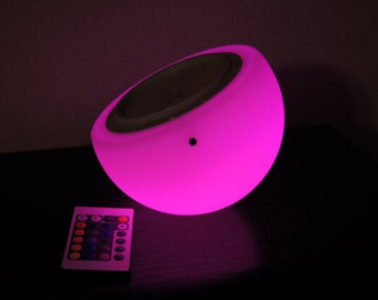 Light Music RGB LED Lamp Mini - Moon 6" - Sound-Activated Device Connects Colors and Music, IR Remote, Wireless charging, battery operation